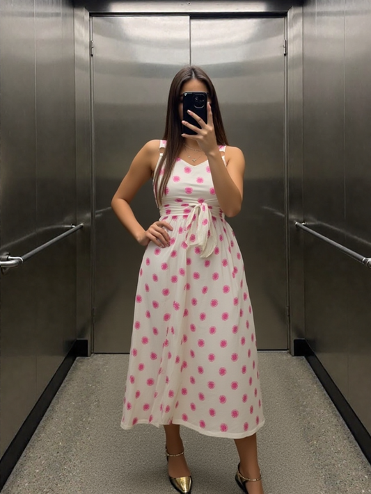 Pink Polka-Dot Dress