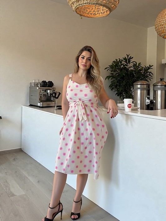 Pink Polka-Dot Dress