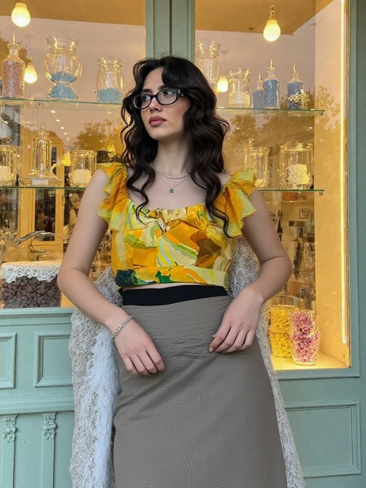 Yellow Floral Top